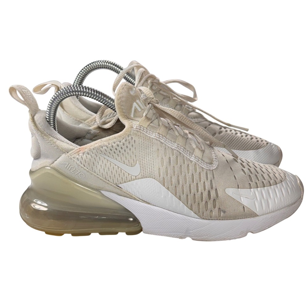 Nike Air Max 270 Cream White Womens Running Shoes 943345-103‎ Size 7 Women 5.5Y